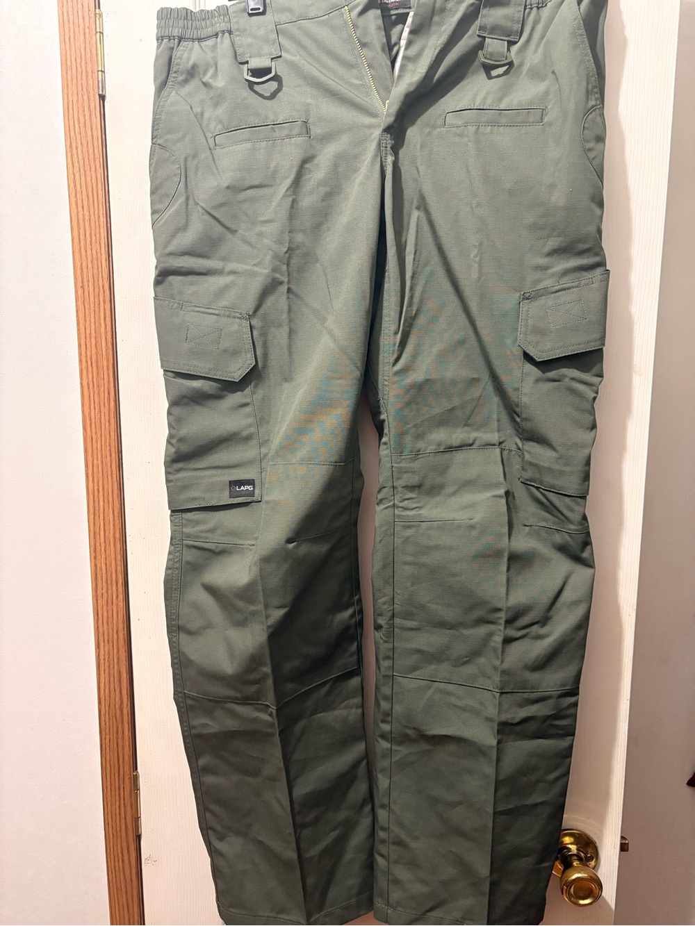 Work-Ready Olive Green Cargo Flare Pants